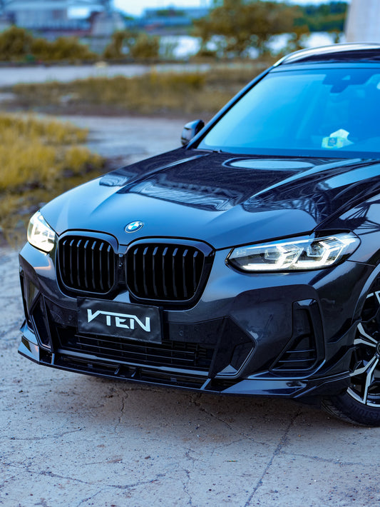 BMW X3 M40 s/x Drive30 G01 LCI & X4 M40 xDrive30 G02 LCI & IX3 BEV G08 LCI 2022-ON with Aftermarket Parts - Front Canards ABS from VTEN