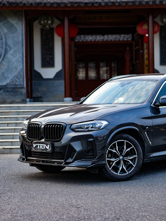 BMW X3 M40 s/x Drive30 G01 LCI & X4 M40 xDrive30 G02 LCI & IX3 BEV G08 LCI 2022-ON with Aftermarket Parts - Front Canards ABS from VTEN