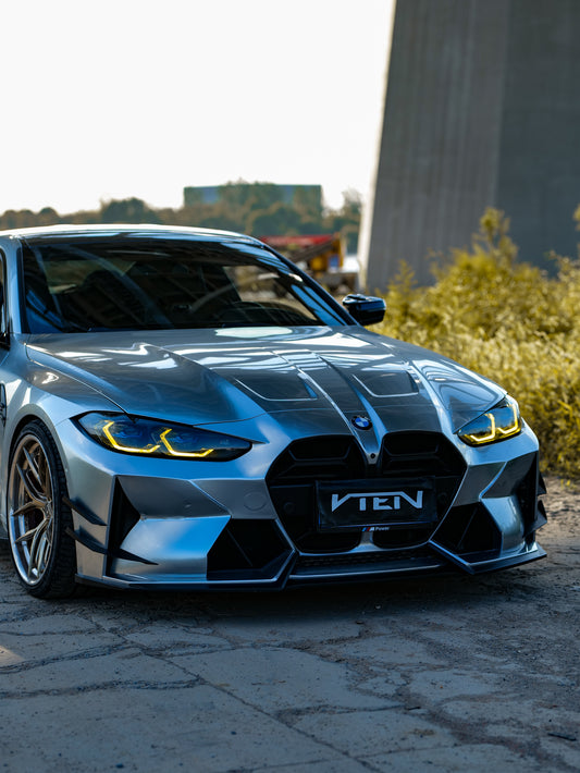 BMW M3 G80 G81 & M4 G82 G83 2021-ON with Aftermarket Parts - Front Canards Pre-preg Carbon Fiber from VTEN