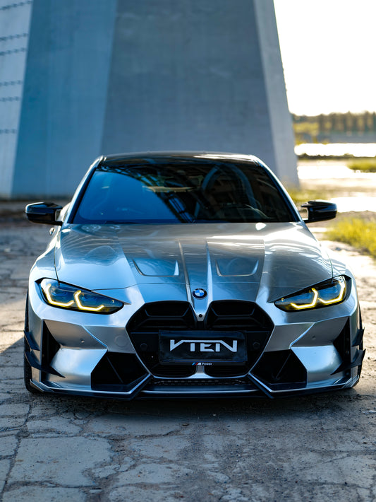 BMW M3 G80 G81 & M4 G82 G83 2021-ON with Aftermarket Parts - Front Canards Pre-preg Carbon Fiber from VTEN
