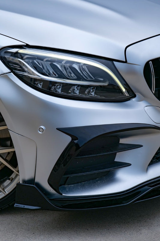 Mercedes Benz C-Class C300 W205 Sedan Facelift 2019 2020 2021 with Aftermarket Parts - Front Canards PP from VTEN