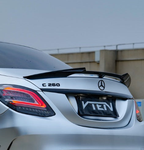 Mercedes Benz C-Class C63S C63 C43 AMG C450 C300 W205 Sedan 2015 2016 2017 2018 2019 2020 2021 with Aftermarket Parts - Rear Lip Spoiler ABS from VTEN