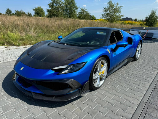 Ferrari 296 GTB GTS with Aftermarket Parts - Hood Bonnet FRP / Double-sided Carbon Fiber from Ventus Veloce