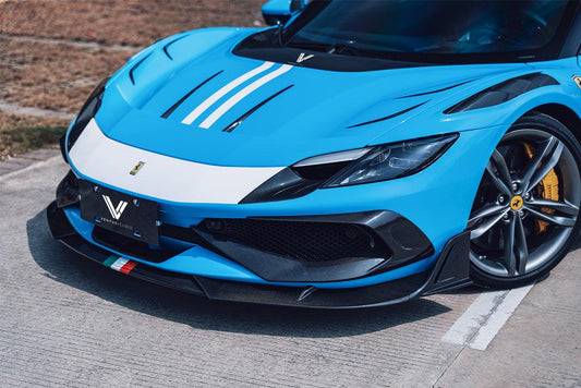Ferrari 296 GTB GTS with Aftermarket Parts - Front Intake Vents Cover FRP / Carbon Fiber from Ventus Veloce
