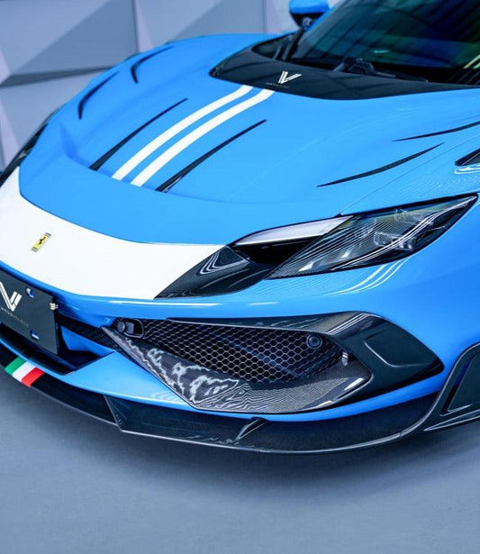 Ferrari 296 GTB GTS with Aftermarket Parts - Front Intake Vents Cover FRP / Carbon Fiber from Ventus Veloce