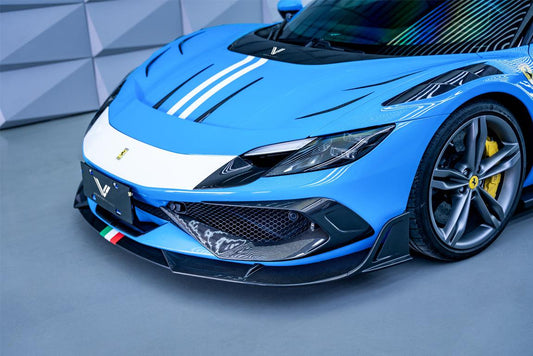 Ferrari 296 GTB GTS with Aftermarket Parts - Front Lip FRP / Carbon Fiber from Ventus Veloce