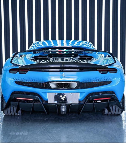 Ferrari 296 GTB GTS with Aftermarket Parts - Rear Diffuser FRP / Carbon Fiber from Ventus Veloce