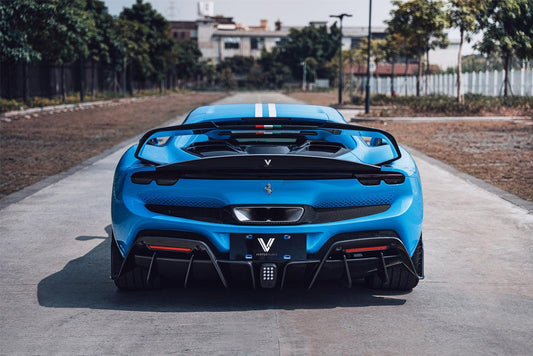 Ferrari 296 GTB GTS with Aftermarket Parts - Rear Diffuser FRP / Carbon Fiber from Ventus Veloce