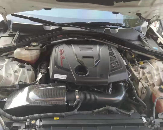 Alfa Romeo Giulia Base Sport TI Veloce 2017 2018 2019 2020 2021 2022 2023 2024 with Aftermarket Parts - Air Intake Systems Pre-preg Carbon Fiber from Ventus Veloce