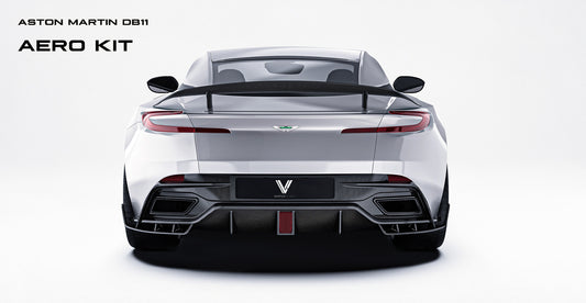 Aston Martin DB11 V8 V12 2017 2018 2019 2020 2021 2022 2023 with Aftermarket Parts - Rear Diffuser & Canards Carbon Fiber from Ventus Veloce