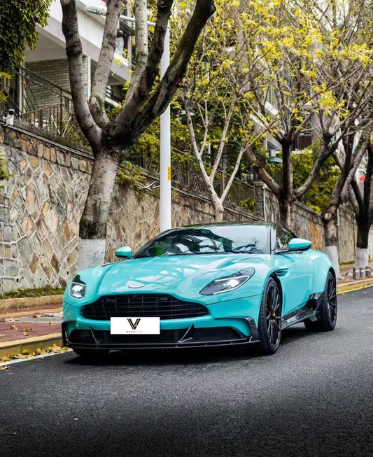 Aston Martin DB11 V8 V12 2017 2018 2019 2020 2021 2022 2023 with Aftermarket Parts - Lower & Upper Lip Carbon Fiber from Ventus Veloce