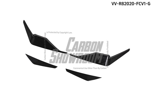 Audi R8 Gen 2 2020 2021 2022 2023 with Aftermarket Parts - Front Canards Carbon Fiber from Ventus Veloce