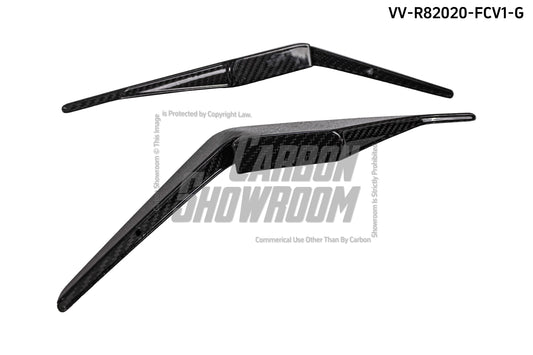 Audi R8 Gen 2 2020 2021 2022 2023 with Aftermarket Parts - Front Canards Carbon Fiber from Ventus Veloce