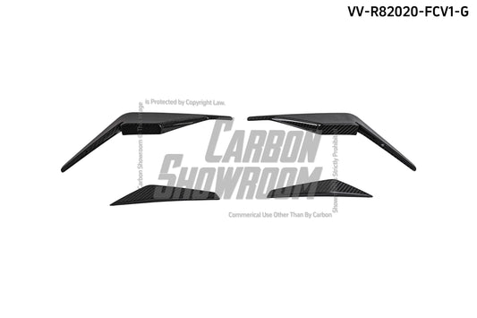 Audi R8 Gen 2 2020 2021 2022 2023 with Aftermarket Parts - Front Canards Carbon Fiber from Ventus Veloce
