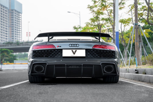 Audi R8 Gen 2 2017 2018 2019 2020 2021 2022 2023 with Aftermarket Parts - V1 Style Rear Wing Dry Pre-preg Carbon Fiber from Ventus Veloce