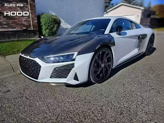 Audi R8 Gen 2 2017 2018 2019 2020 2021 2022 2023 with Aftermarket Parts - Vented Hood Bonnet Carbon Fiber from Ventus Veloce
