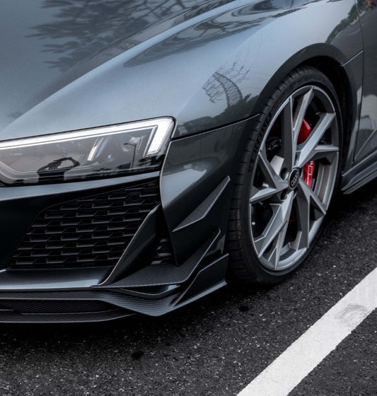 Audi R8 Gen 2 2020 2021 2022 2023 with Aftermarket Parts - Front Canards Carbon Fiber from Ventus Veloce