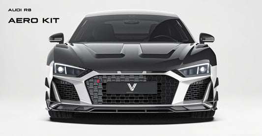 Audi R8 Gen 2 2020 2021 2022 2023 with Aftermarket Parts - Front Canards Carbon Fiber from Ventus Veloce