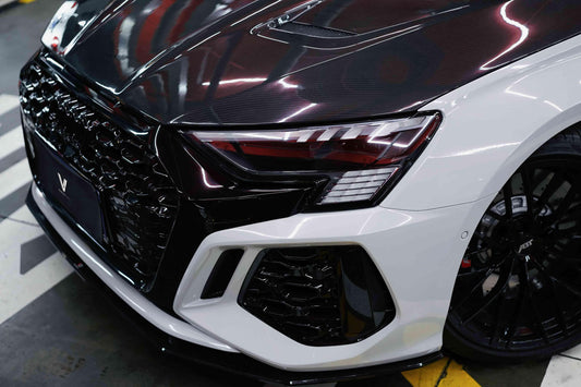 Audi RS3 S3 A3 8Y 2022-ON with Aftermarket Parts - Hood Bonnet Double-sided Carbon Fiber from Ventus Veloce