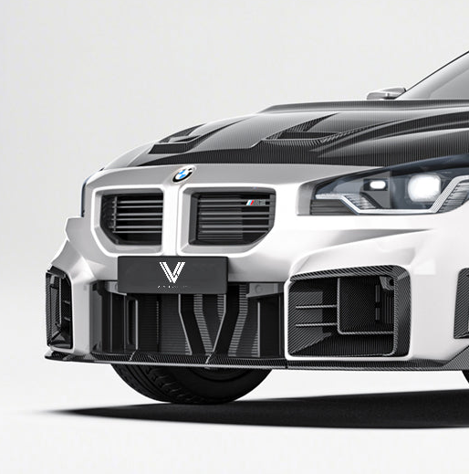 BMW M2CS M2 G87 2023-ON with Aftermarket Parts - Front Side Intake Vent Replacement Trim Dry Pre-preg Carbon Fiber from Ventus Veloce