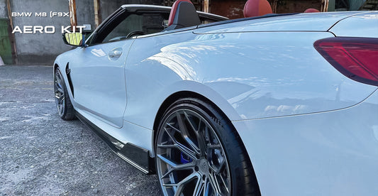 BMW M8 M8C F91 F92 F93 2019-ON with Aftermarket Parts - PT Side Skirts Pre-preg Carbon Fiber from Ventus Veloce
