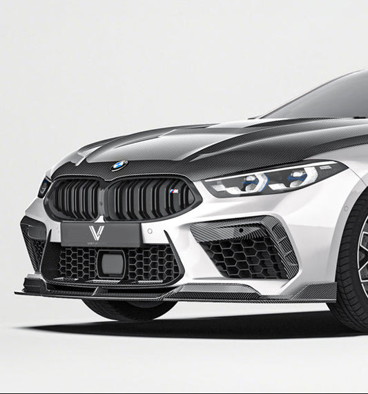 BMW M8 M8C F91 F92 F93 2019-ON with Aftermarket Parts - PT Front Lip & Bumper Trim Pre-preg Carbon Fiber from Ventus Veloce