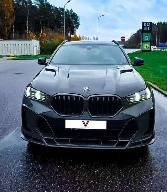 BMW X6 M60I xDrive40i G06 LCI 2024-ON with Aftermarket Parts - PT Front Lip Pre-preg Carbon Fiber from Ventus Veloce