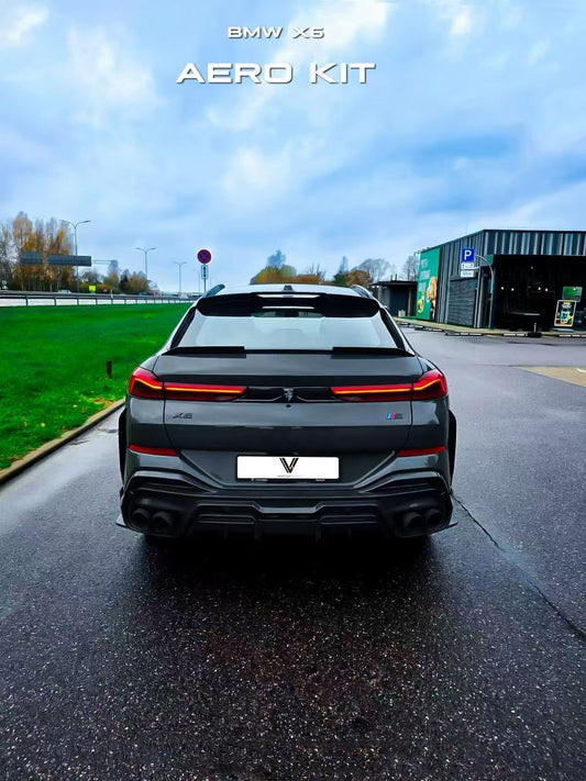 BMW X6 M60I xDrive40i G06 (Fits Pre-LCI & LCI) 2020-ON & X6M X6MC F96 (Fits Pre-LCI & LCI) 2020-ON with Aftermarket Parts - PT Rear Roof Spoiler Pre-preg Carbon Fiber from Ventus Veloce