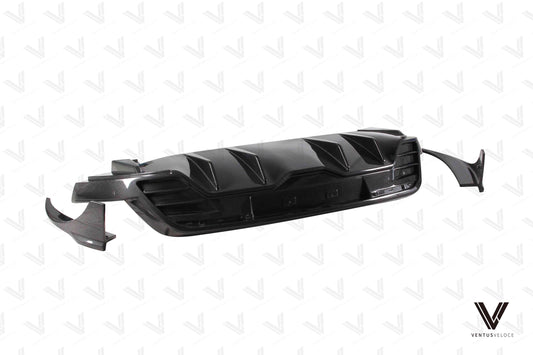 Porsche Taycan & Cross Turismo Base/4/4S/GTS 2020 2021 2022 2023 2024 with Aftermarket Parts - Rear Diffuser Pre-preg Carbon Fiber from Ventus Veloce