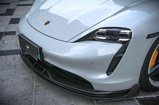 Porsche Taycan & Cross Turismo Base/4/4S/GTS 2020 2021 2022 2023 2024 with Aftermarket Parts - Upper Valences Pre-preg Carbon Fiber from Ventus Veloce