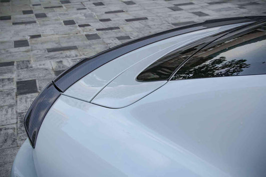 Porsche Taycan & Cross Turismo Base/4/4S/GTS/Turbo/Turbo S 2020 2021 2022 2023 2024 with Aftermarket Parts - Rear Spoiler Pre-preg Carbon Fiber from Ventus Veloce