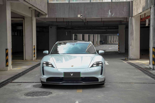 Porsche Taycan & Cross Turismo Base/4/4S/GTS 2020 2021 2022 2023 2024 with Aftermarket Parts - Front Lip Pre-preg Carbon Fiber from Ventus Veloce