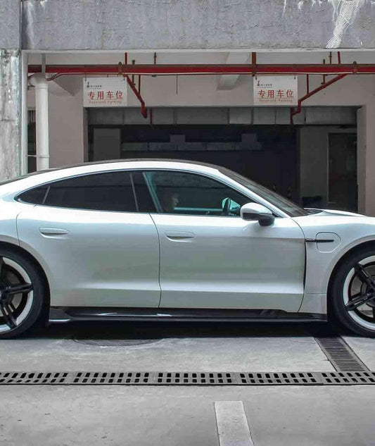 Porsche Taycan & Cross Turismo Base/4/4S/GTS/Turbo/Turbo S 2020 2021 2022 2023 2024 with Aftermarket Parts - Side Skirts Pre-preg Carbon Fiber from Ventus Veloce