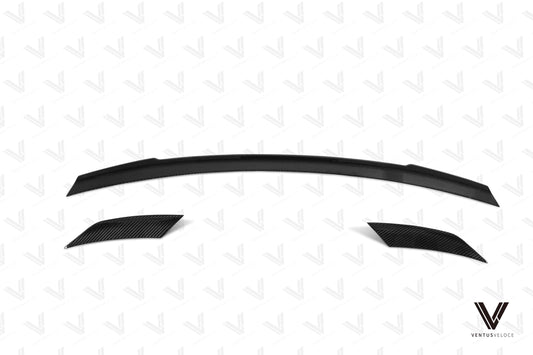 Porsche Taycan & Cross Turismo Base/4/4S/GTS/Turbo/Turbo S 2020 2021 2022 2023 2024 with Aftermarket Parts - Rear Spoiler Pre-preg Carbon Fiber from Ventus Veloce