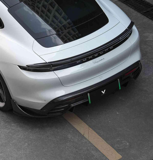 Porsche Taycan & Cross Turismo Base/4/4S/GTS/Turbo/Turbo S 2020 2021 2022 2023 2024 with Aftermarket Parts - Rear Spoiler Pre-preg Carbon Fiber from Ventus Veloce