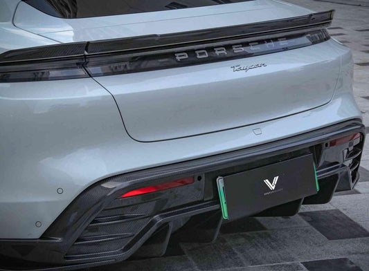 Porsche Taycan & Cross Turismo Base/4/4S/GTS 2020 2021 2022 2023 2024 with Aftermarket Parts - Rear Diffuser Pre-preg Carbon Fiber from Ventus Veloce