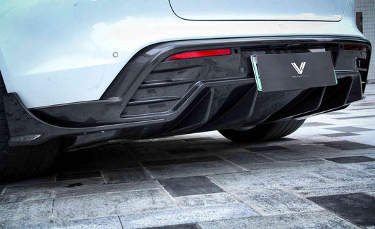 Porsche Taycan & Cross Turismo Base/4/4S/GTS 2020 2021 2022 2023 2024 with Aftermarket Parts - Rear Diffuser Pre-preg Carbon Fiber from Ventus Veloce