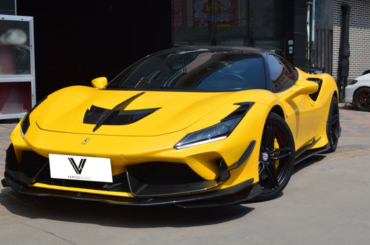 Ferrari F8 Tributo Spider 2020 2021 2022 2023 with Aftermarket Parts - Front Air Intake Trim Pre-preg Carbon Fiber from Ventus Veloce