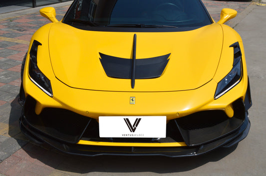 Ferrari F8 Tributo Spider 2020 2021 2022 2023 with Aftermarket Parts - Front Air Intake Trim Pre-preg Carbon Fiber from Ventus Veloce
