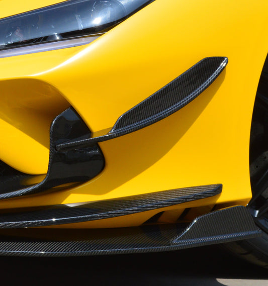 Ferrari F8 Tributo Spider 2020 2021 2022 2023 with Aftermarket Parts - Front Canards Pre-preg Carbon Fiber from Ventus Veloce