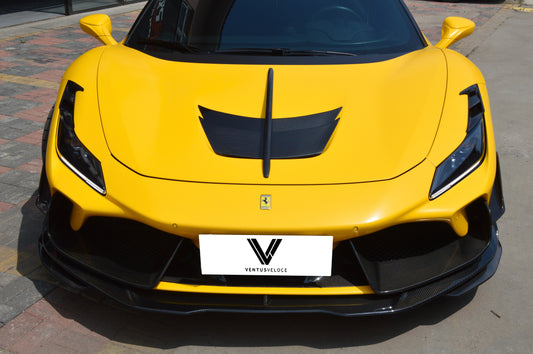 Ferrari F8 Tributo Spider 2020 2021 2022 2023 with Aftermarket Parts - Front Canards Pre-preg Carbon Fiber from Ventus Veloce