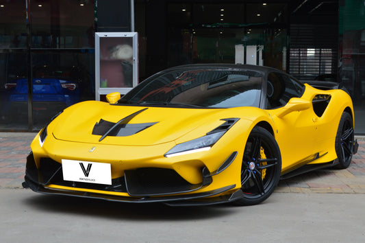 Ferrari F8 Tributo Spider 2020 2021 2022 2023 with Aftermarket Parts - Side Skirts Pre-preg Carbon Fiber from Ventus Veloce