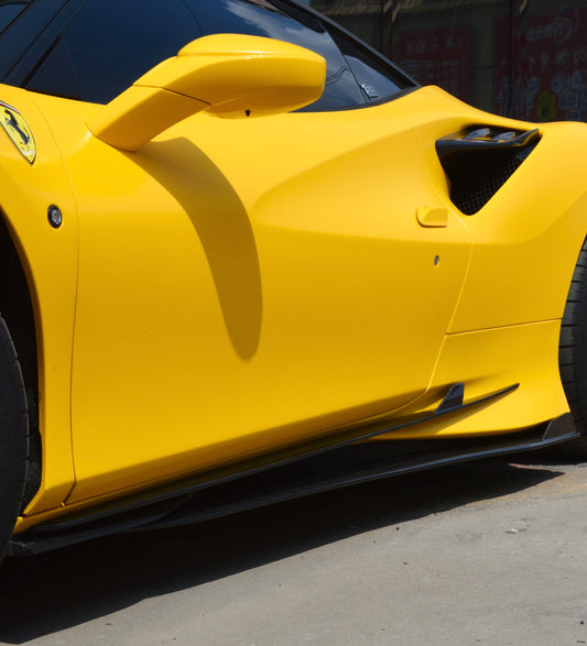 Ferrari F8 Tributo Spider 2020 2021 2022 2023 with Aftermarket Parts - Side Skirts Pre-preg Carbon Fiber from Ventus Veloce