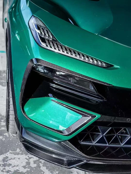 Lotus Eletre 2023 2024 with Aftermarket Parts - PK Style Front Bumper Outer & Inner Trim Pre-preg Carbon Fiber from Ventus Veloce