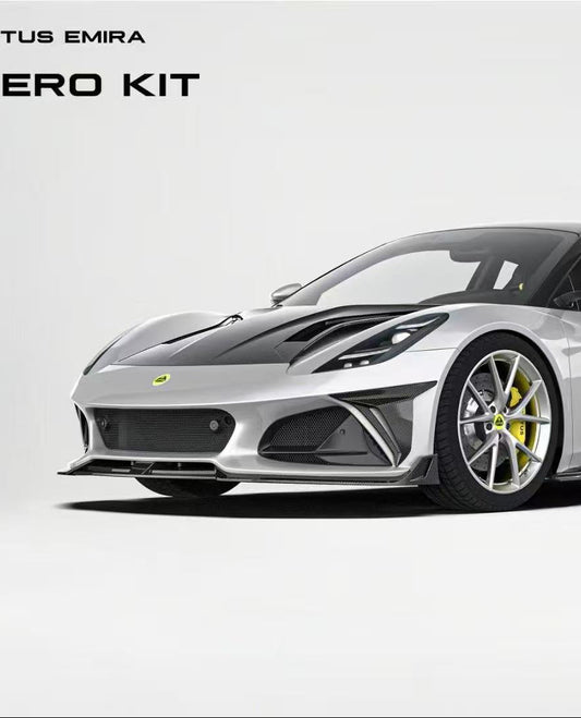 Lotus Emira 3.6 V6 2.0 Four-cylinder 2022-ON with Aftermarket Parts - Front Lip Pre-preg Carbon Fiber from Ventus Veloce