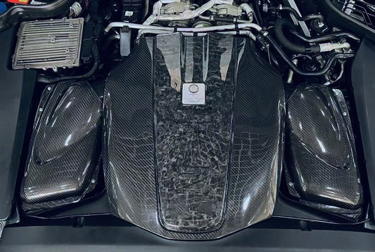 Mercedes Benz AMG GT Base GTS GTC GTR Pro 2014 2015 2016 2017 2018 2019 2020 2021 with Aftermarket Parts - Engine Cover Pre-preg Carbon Fiber from Ventus Veloce