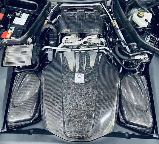 Mercedes Benz AMG GT Base GTS GTC GTR Pro 2014 2015 2016 2017 2018 2019 2020 2021 with Aftermarket Parts - Engine Cover Pre-preg Carbon Fiber from Ventus Veloce