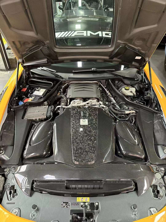 Mercedes Benz AMG GT Base GTS GTC GTR Pro 2014 2015 2016 2017 2018 2019 2020 2021 with Aftermarket Parts - Engine Cover Pre-preg Carbon Fiber from Ventus Veloce