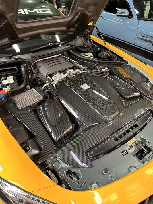 Mercedes Benz AMG GT Base GTS GTC GTR Pro 2014 2015 2016 2017 2018 2019 2020 2021 with Aftermarket Parts - Engine Cover Pre-preg Carbon Fiber from Ventus Veloce
