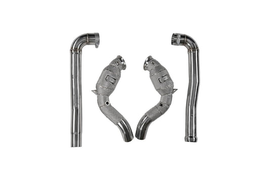 Mercedes Benz AMG GT GTS GTC GTR 2015 2016 2017 2018 2019 2020 2021 with Aftermarket Parts - 100 & 200 & 300 CELL & NO CAT Downpipe Stainless steel from Ventus Veloce